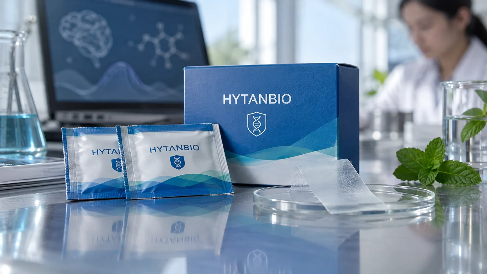 melatonin and theanine oral film development workspace: packaging view