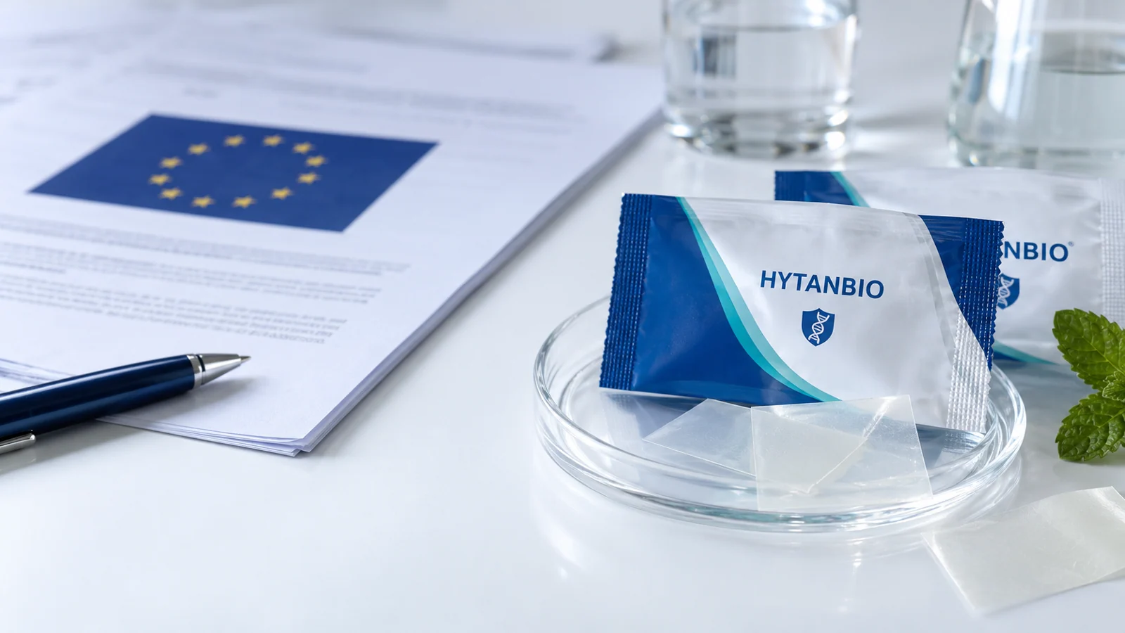 oral film packaging and European Union destination document review: studio view