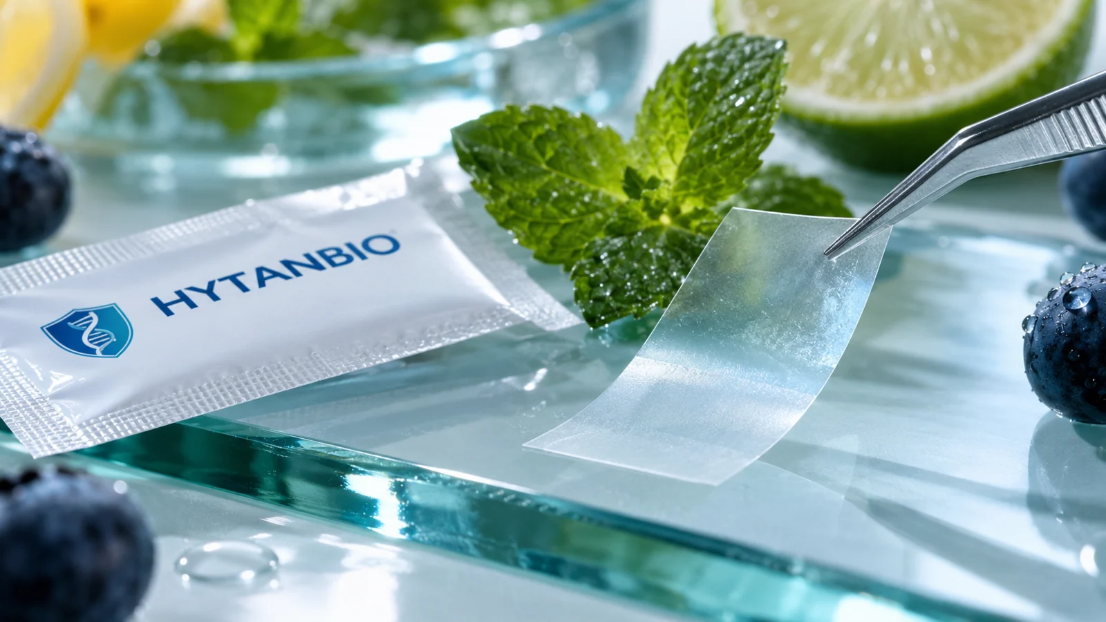 oral film flavor development with fruit and mint: macro view