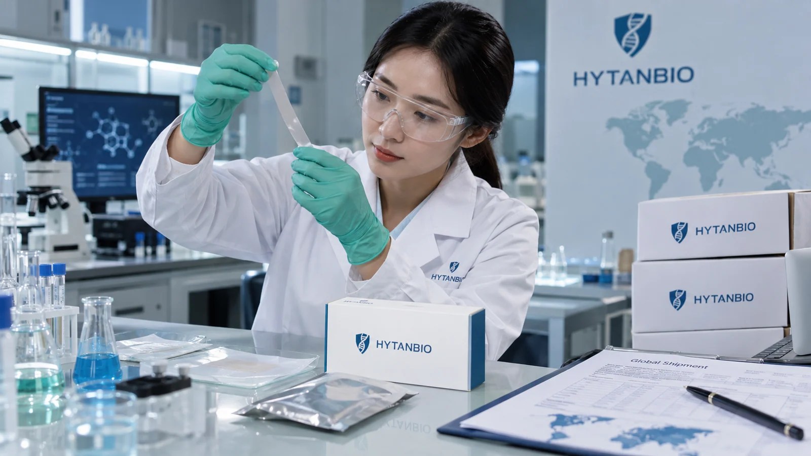 oral film global B2B shipping documents and closed cartons: scientist view