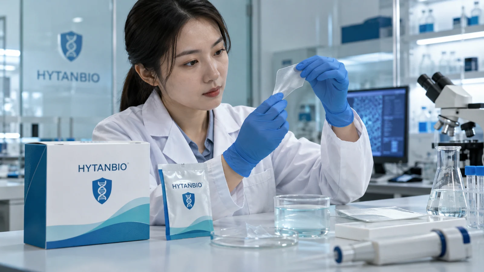 oral film private label sachet and carton design: scientist view