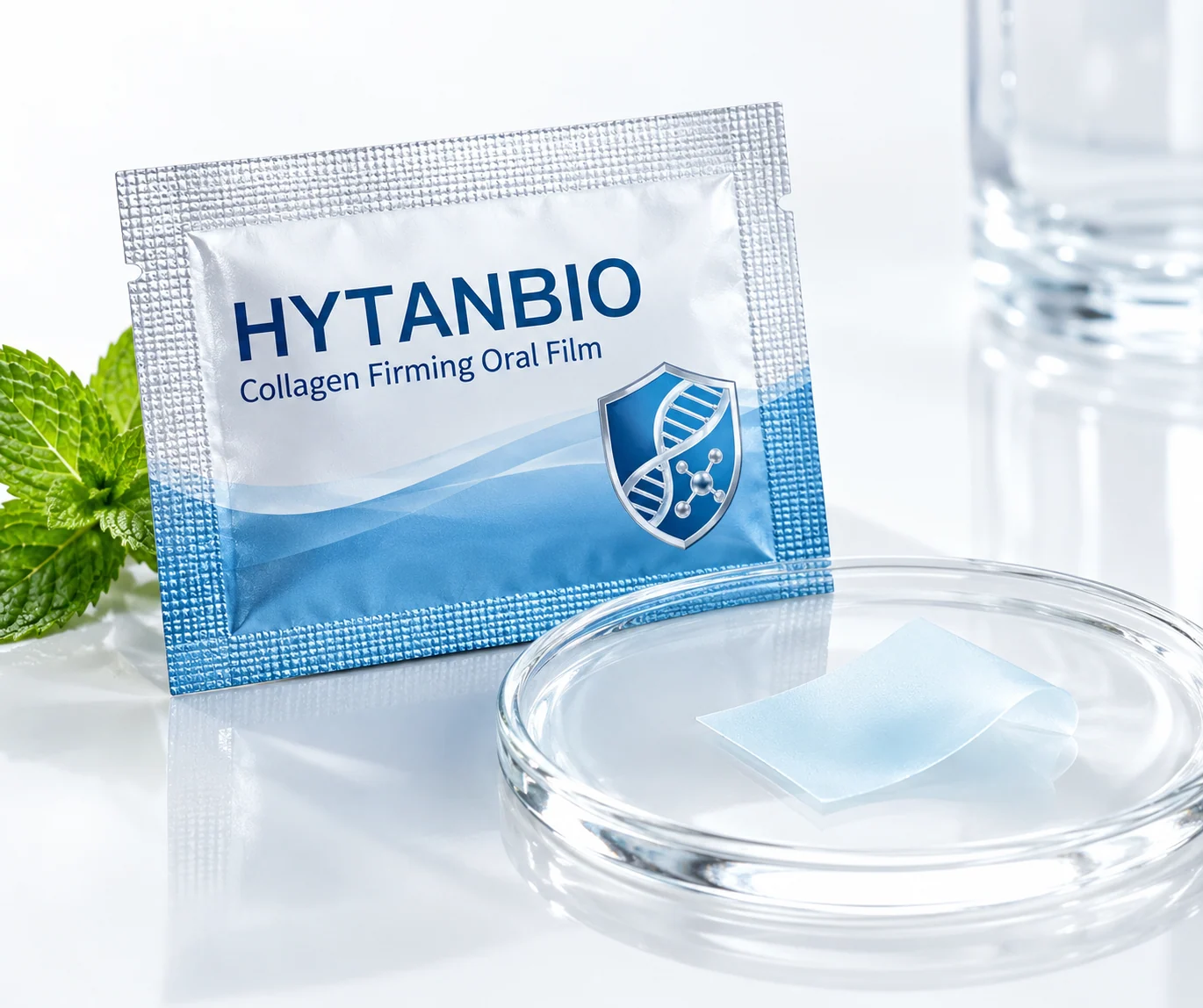 HYTANBIO Collagen Firming Oral Film foil sachet and ultra-thin film