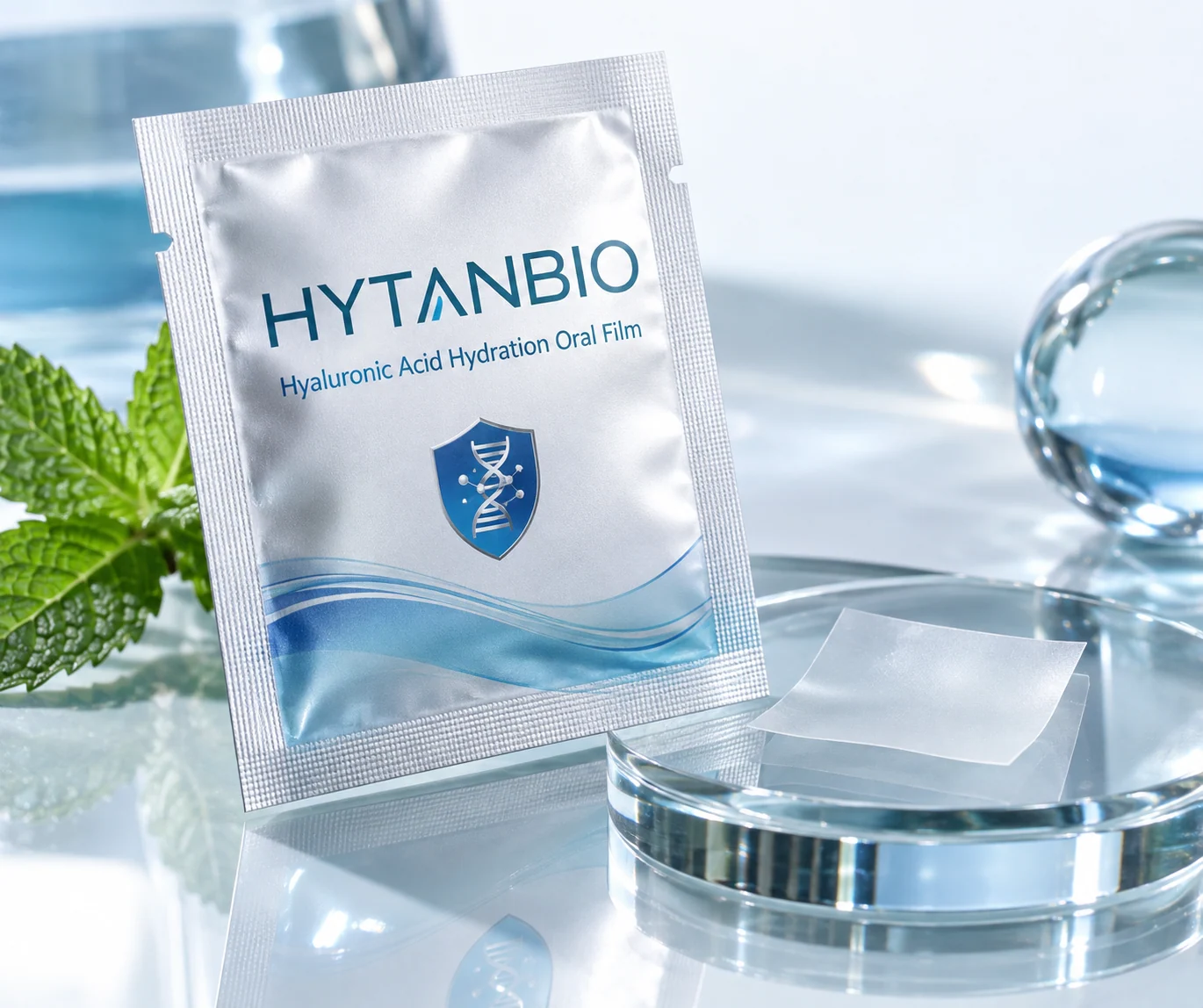 HYTANBIO Hyaluronic Acid Hydration Oral Film individually wrapped oral film