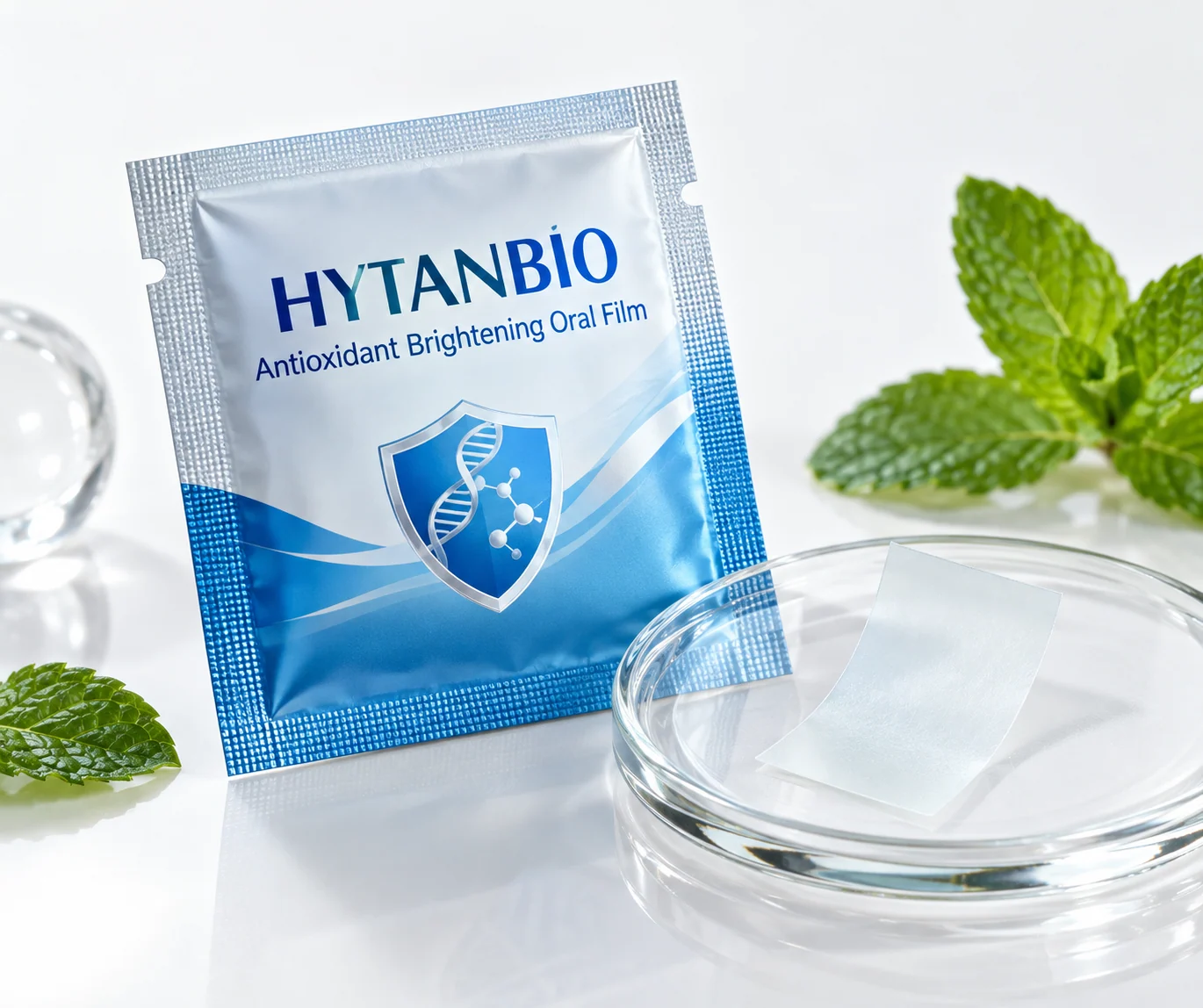 HYTANBIO Antioxidant Brightening Oral Film foil sachet and ultra-thin film