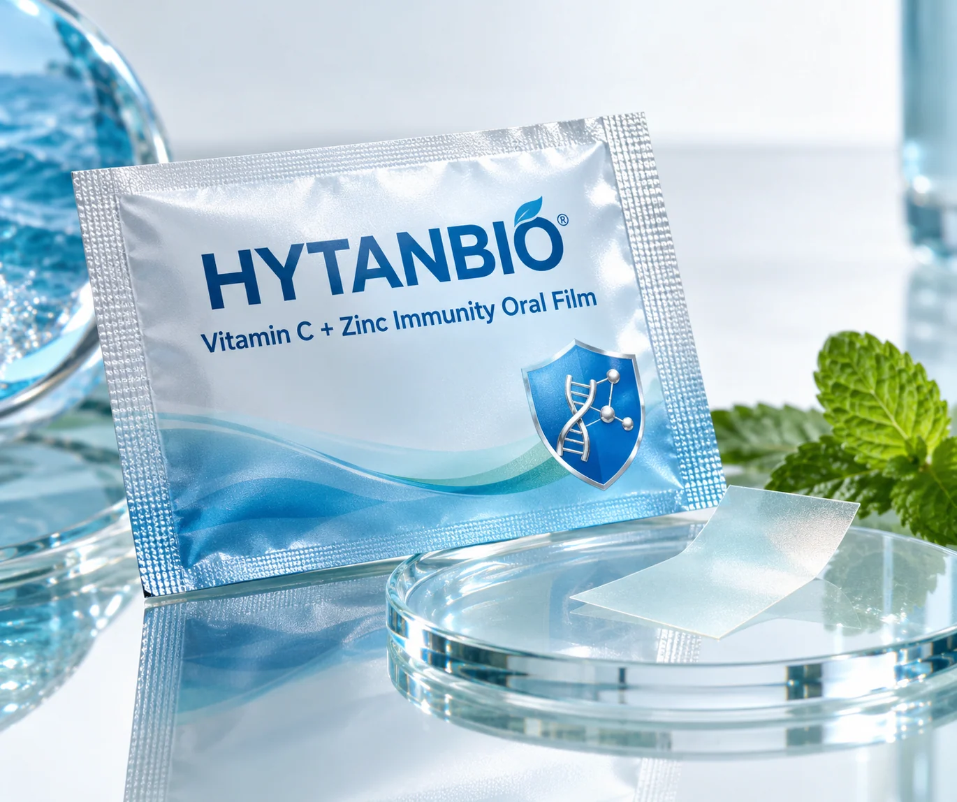 HYTANBIO Vitamin C + Zinc Immunity Oral Film individually wrapped oral film