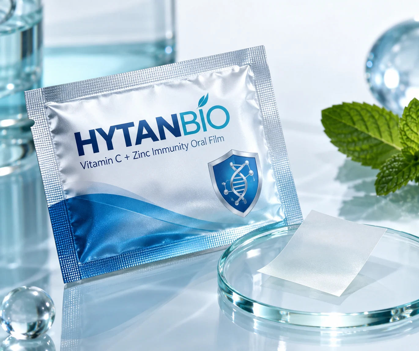 HYTANBIO Vitamin C + Zinc Immunity Oral Film individually wrapped oral film