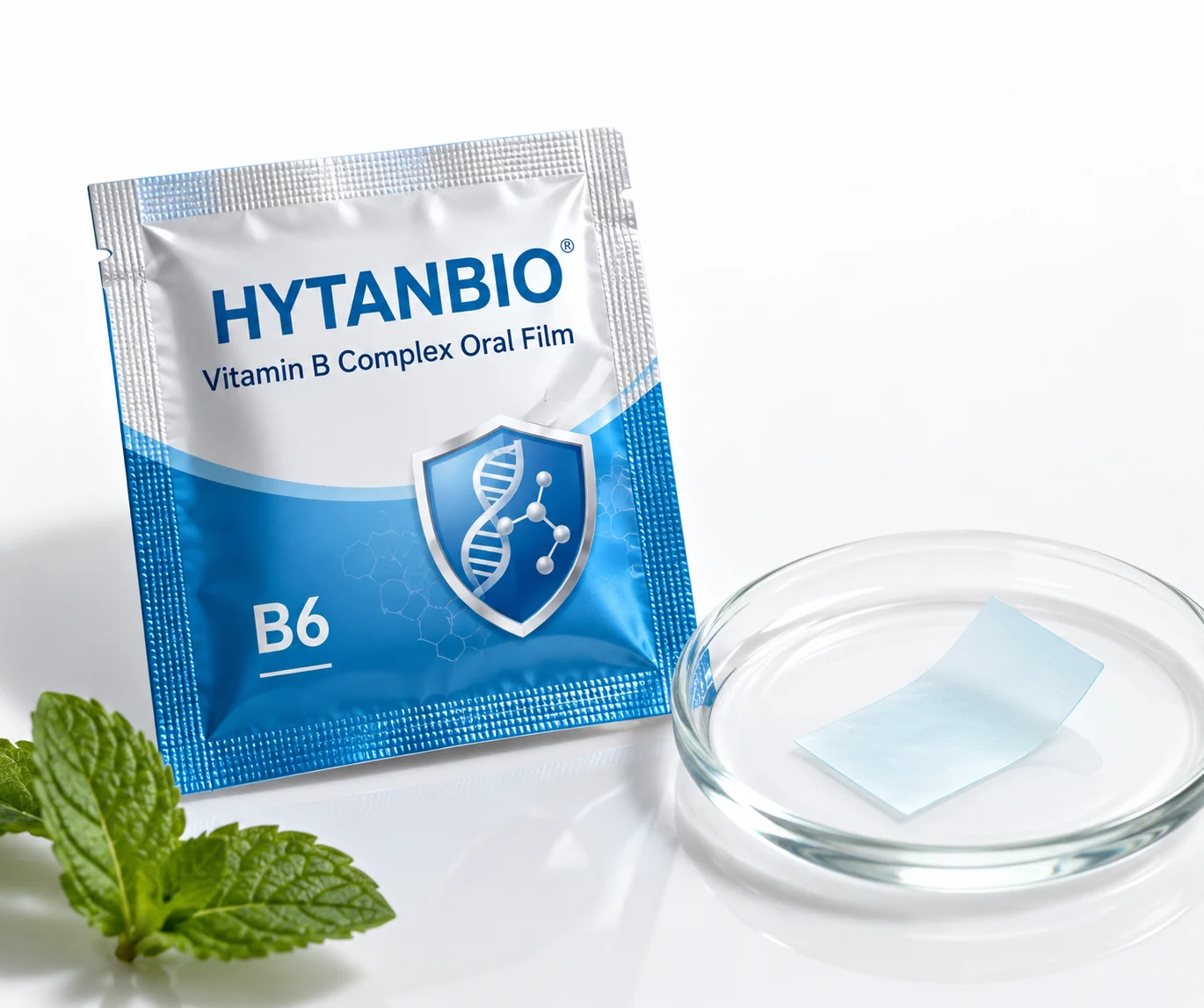 HYTANBIO Vitamin B Complex Oral Film foil sachet and ultra-thin film