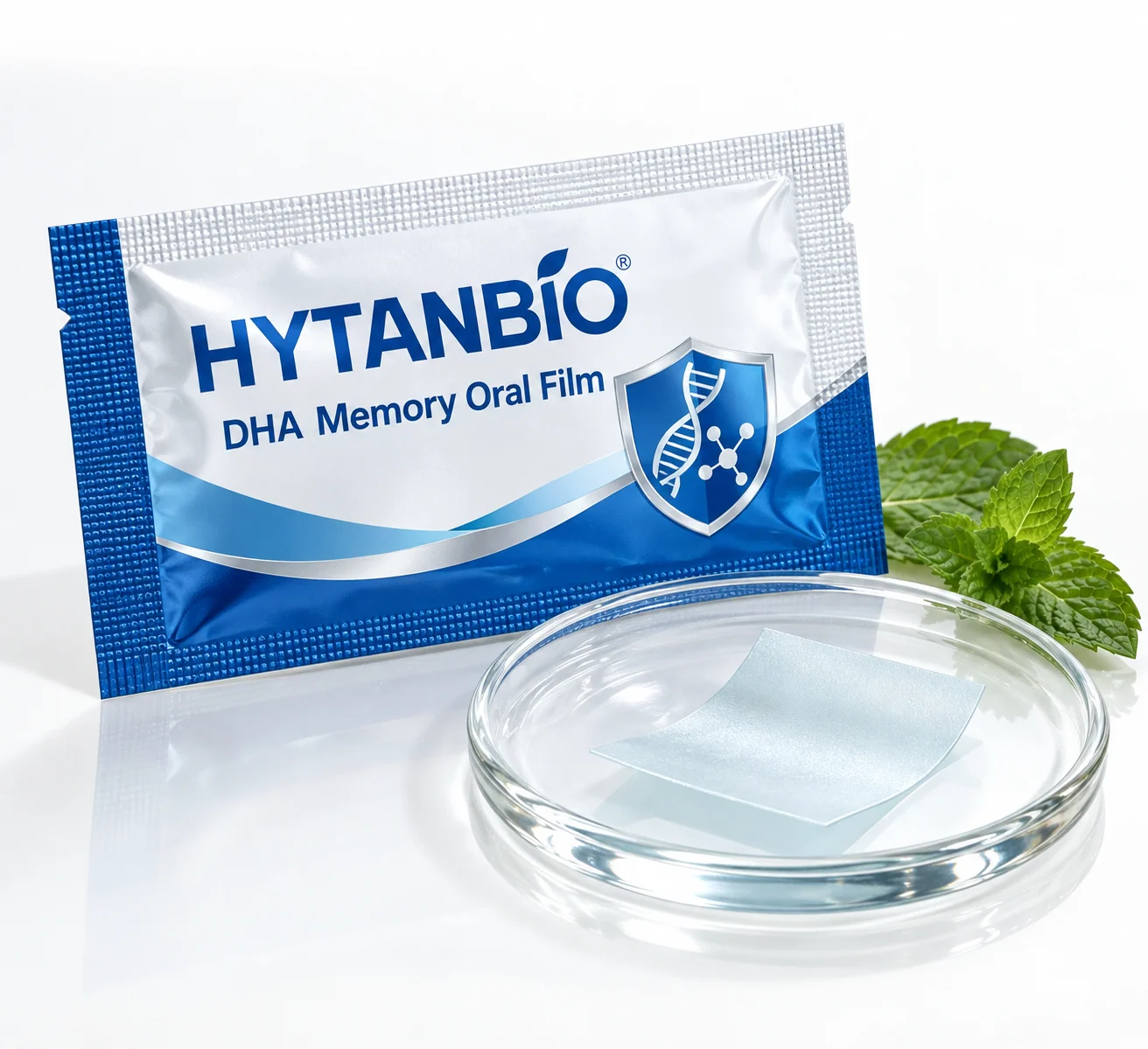 HYTANBIO DHA Memory Oral Film foil sachet and ultra-thin film