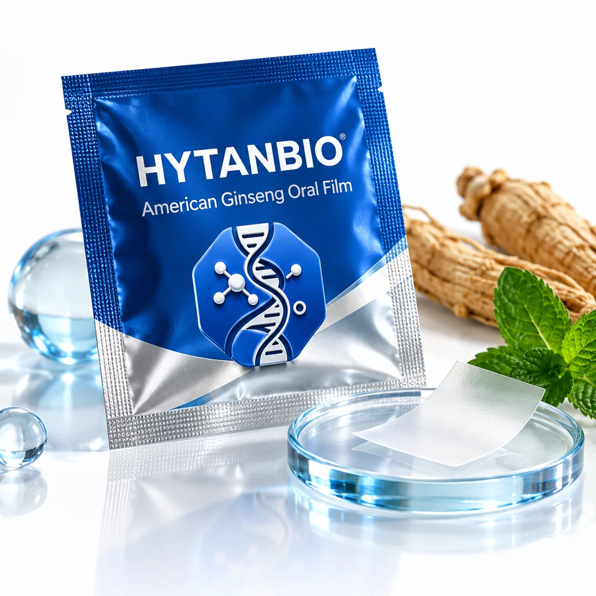 HYTANBIO American Ginseng Oral Film individually wrapped oral film