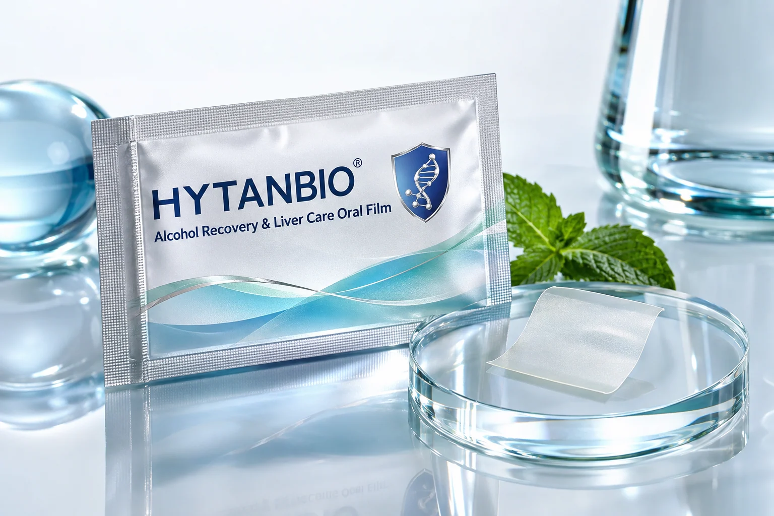 HYTANBIO Alcohol Recovery & Liver Care Oral Film individually wrapped oral film