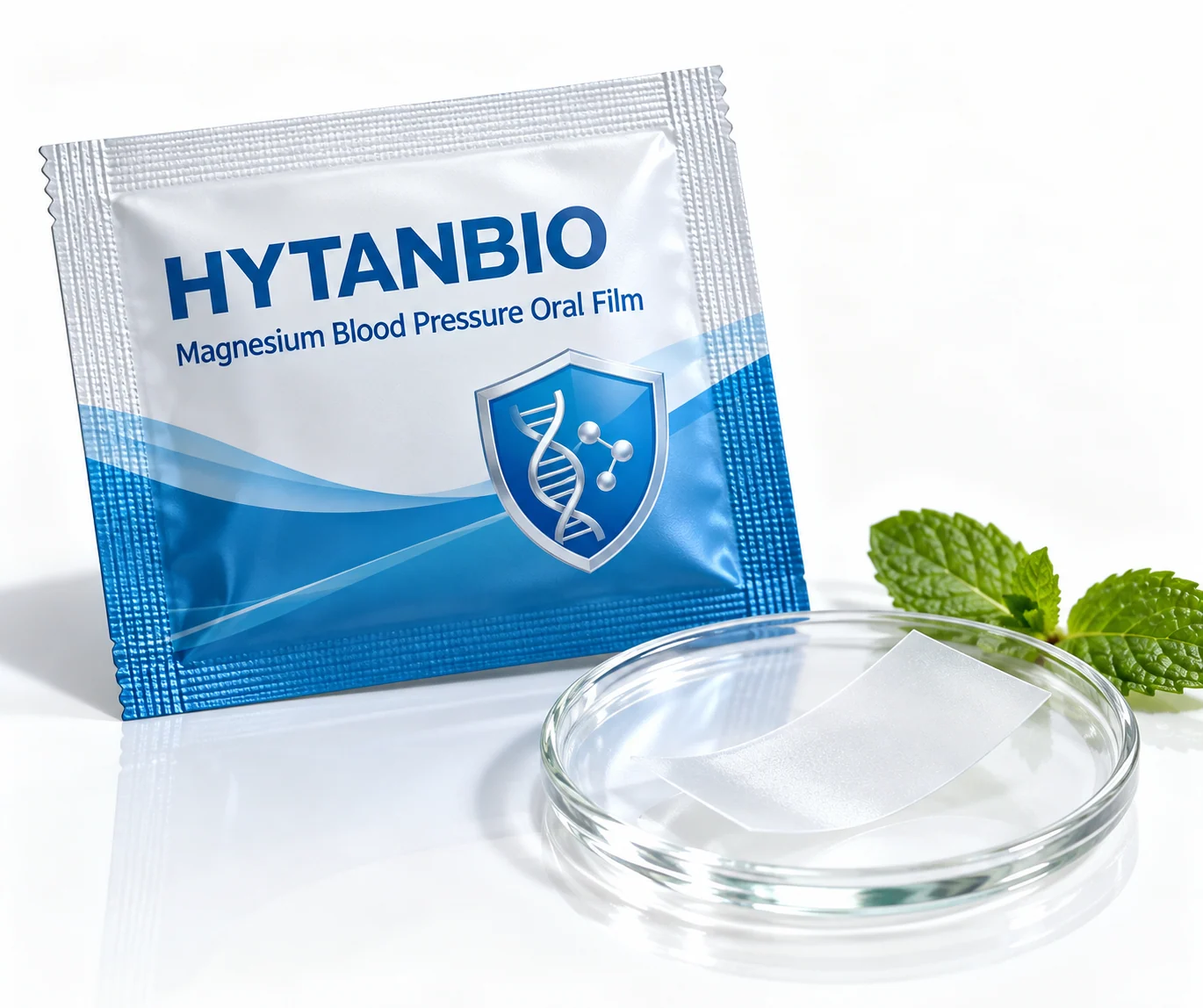 HYTANBIO Magnesium Blood Pressure Oral Film foil sachet and ultra-thin film