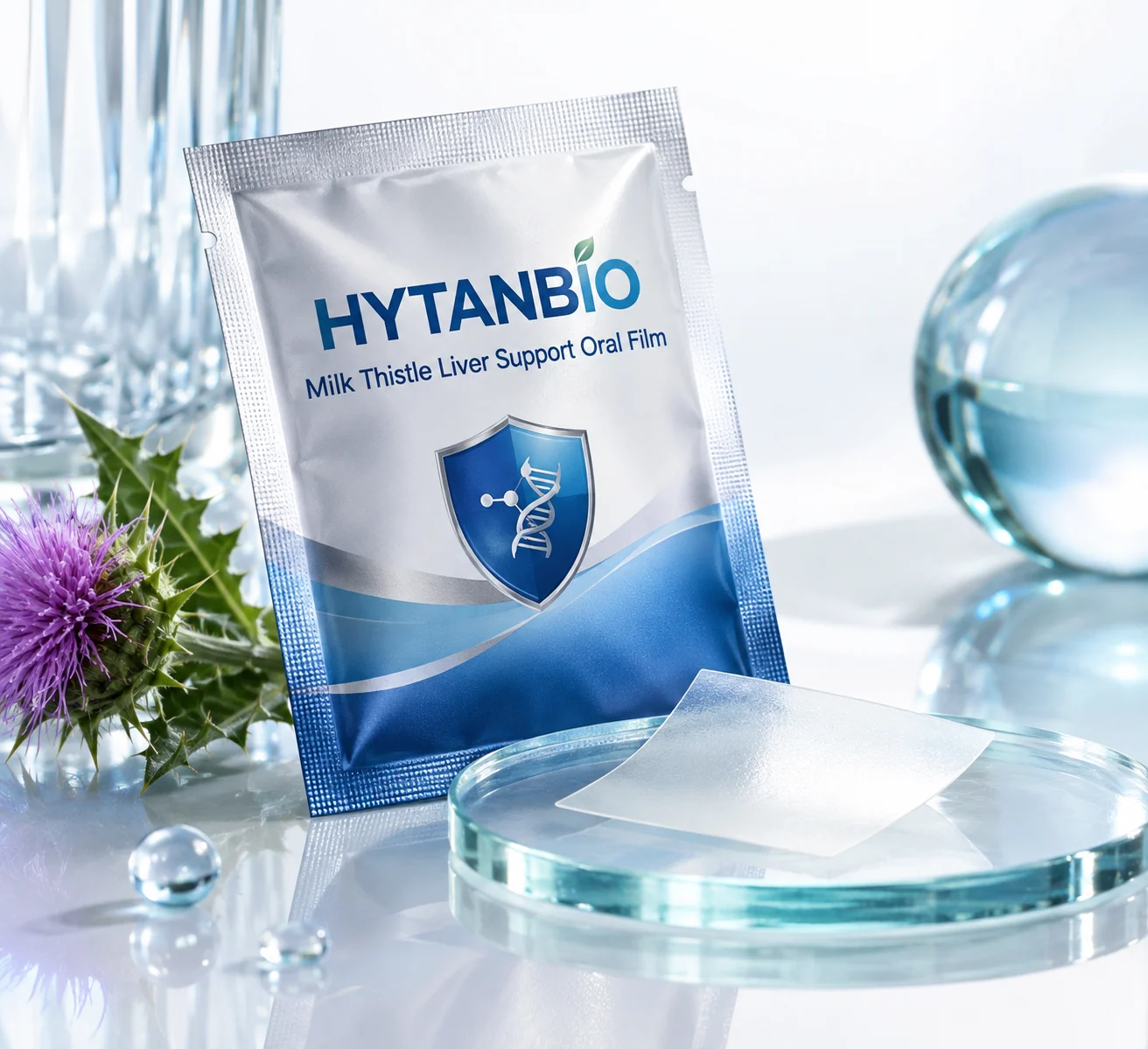 HYTANBIO Milk Thistle Liver Support Oral Film individually wrapped oral film