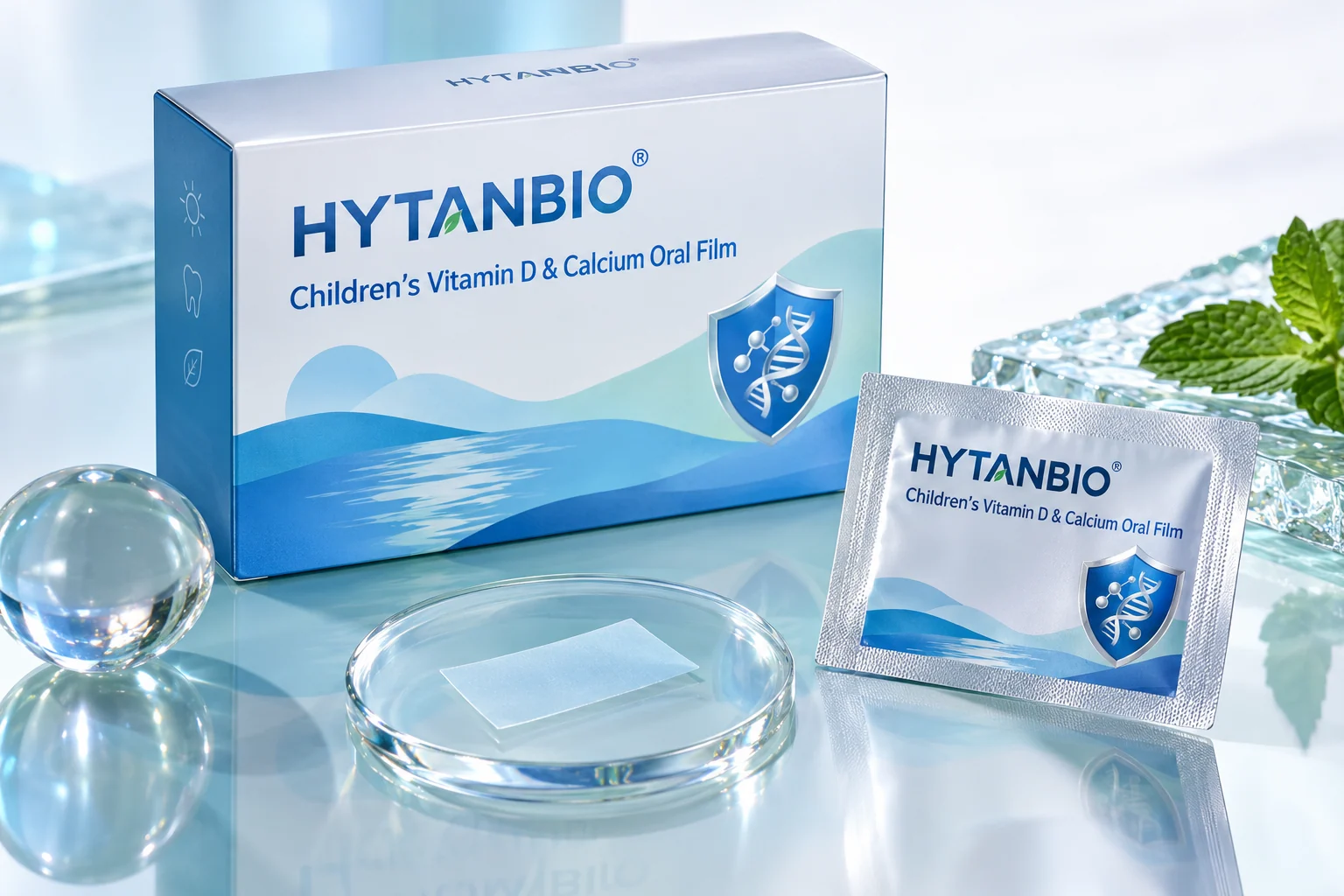 HYTANBIO Children's Vitamin D & Calcium Oral Film individually wrapped oral film