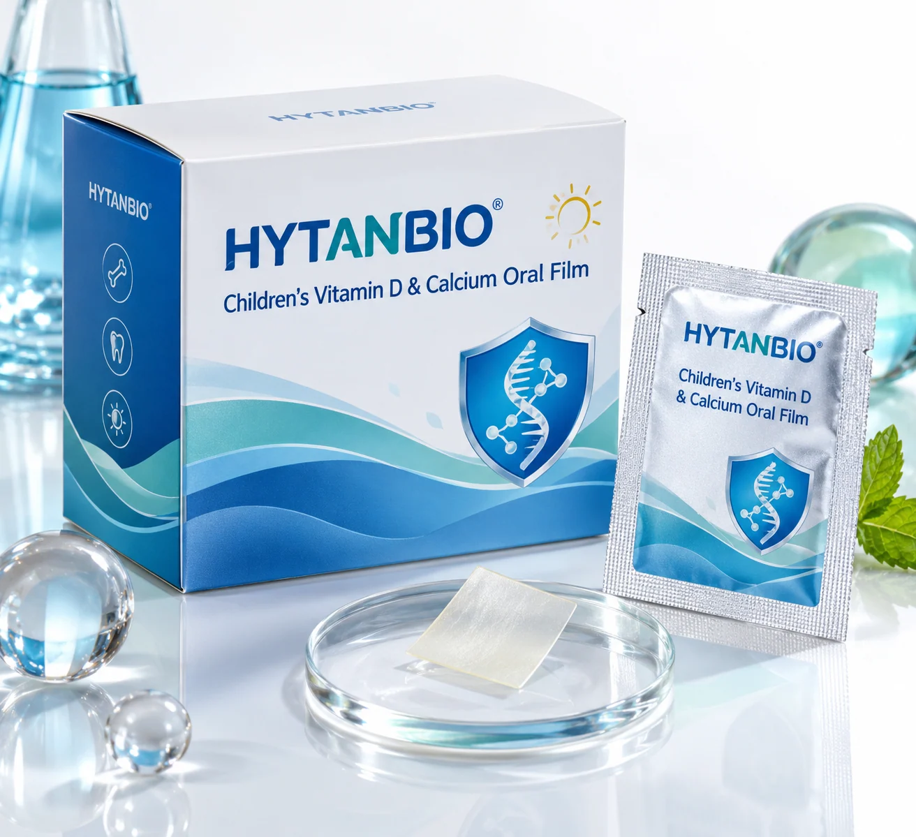 HYTANBIO Children's Vitamin D & Calcium Oral Film individually wrapped oral film