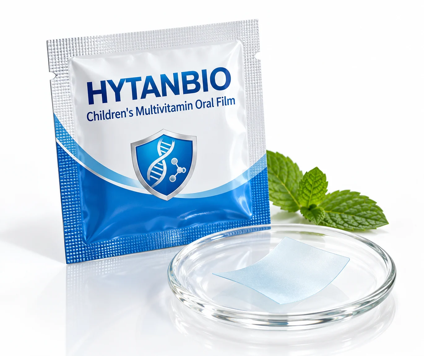 HYTANBIO Children's Multivitamin Oral Film foil sachet and ultra-thin film