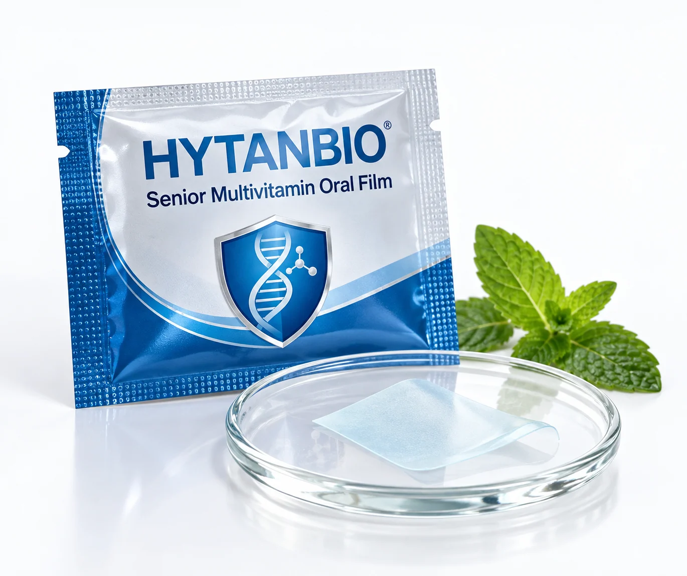 HYTANBIO Senior Multivitamin Oral Film foil sachet and ultra-thin film