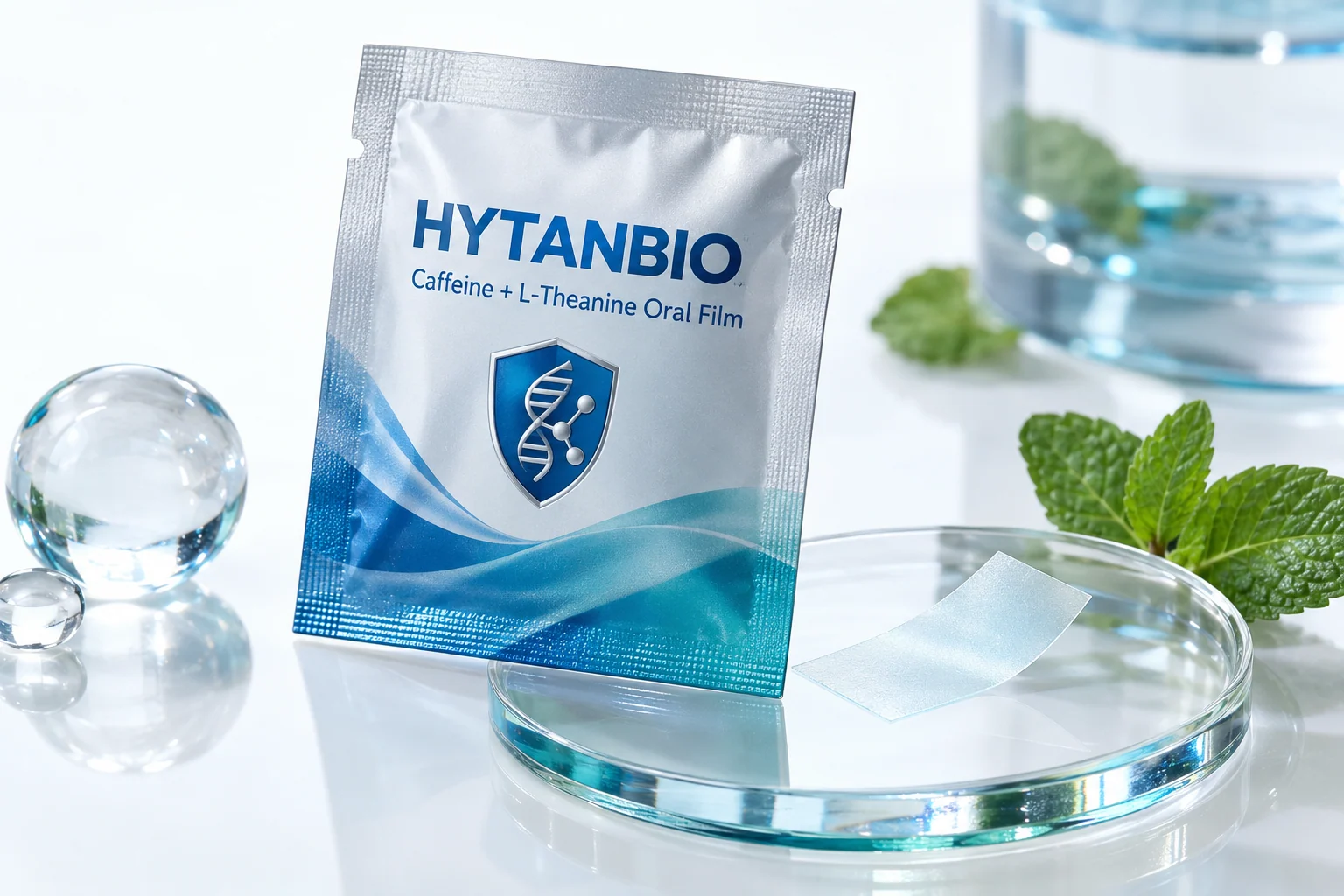 HYTANBIO Caffeine + L-Theanine Oral Film individually wrapped oral film