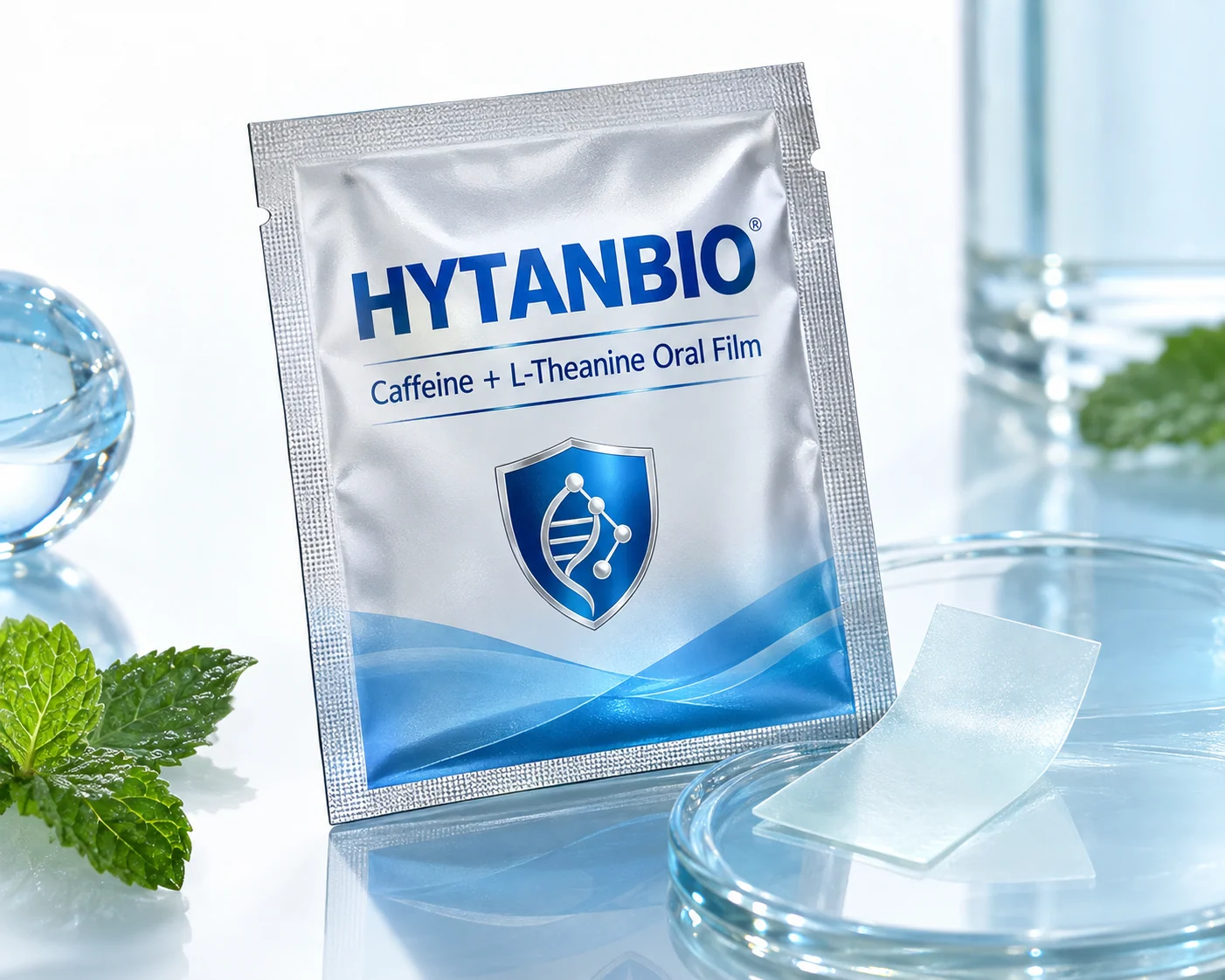 HYTANBIO Caffeine + L-Theanine Oral Film individually wrapped oral film