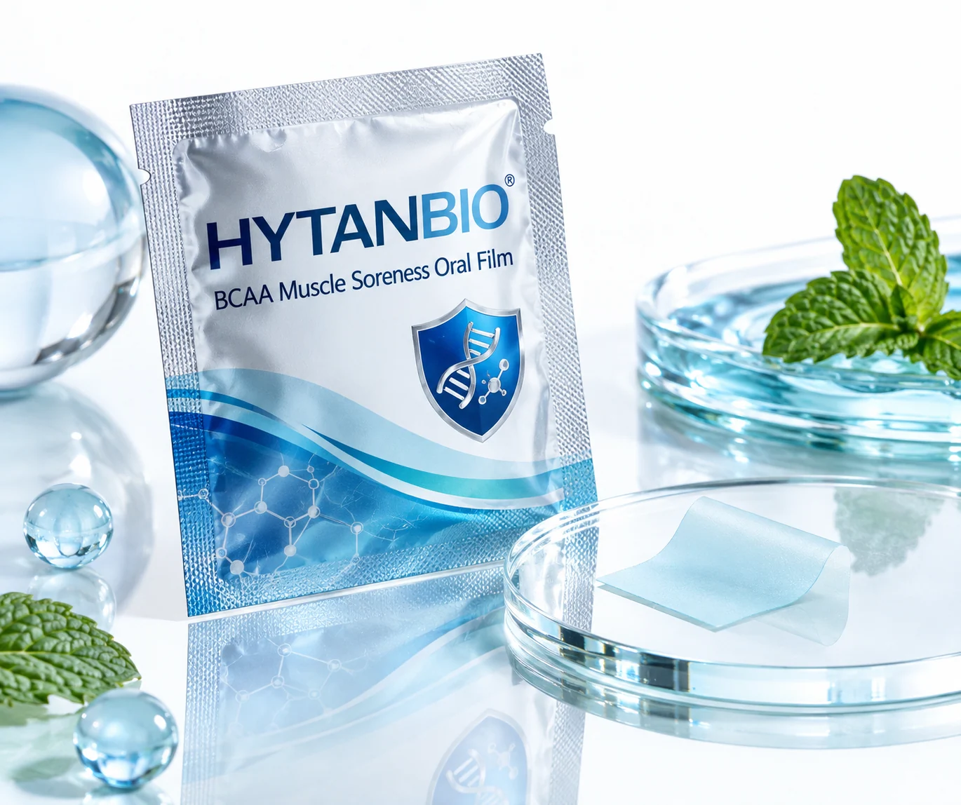 HYTANBIO BCAA Muscle Soreness Oral Film individually wrapped oral film