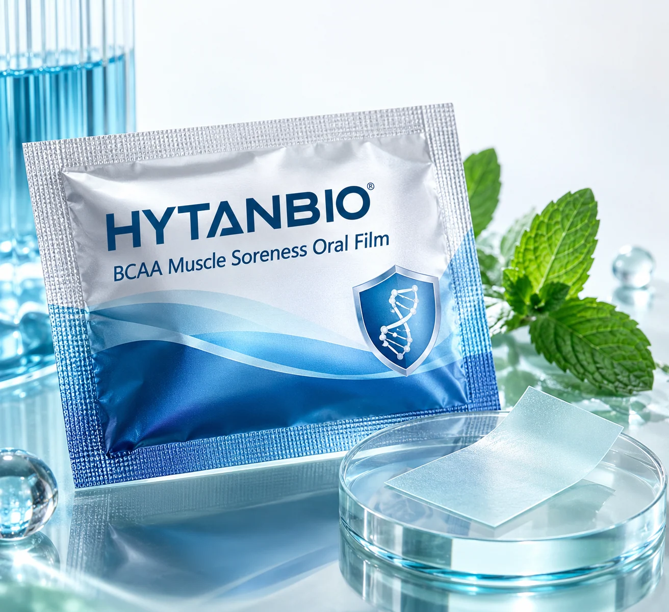 HYTANBIO BCAA Muscle Soreness Oral Film individually wrapped oral film