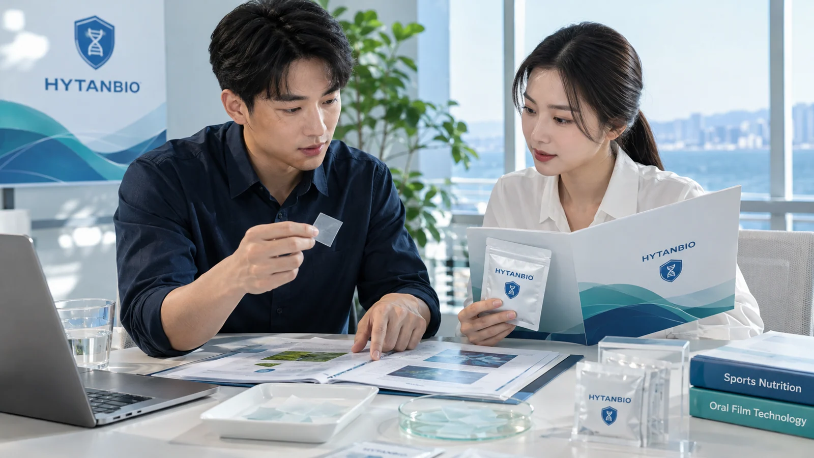 sports nutrition oral film packaging and technical samples: collaboration view