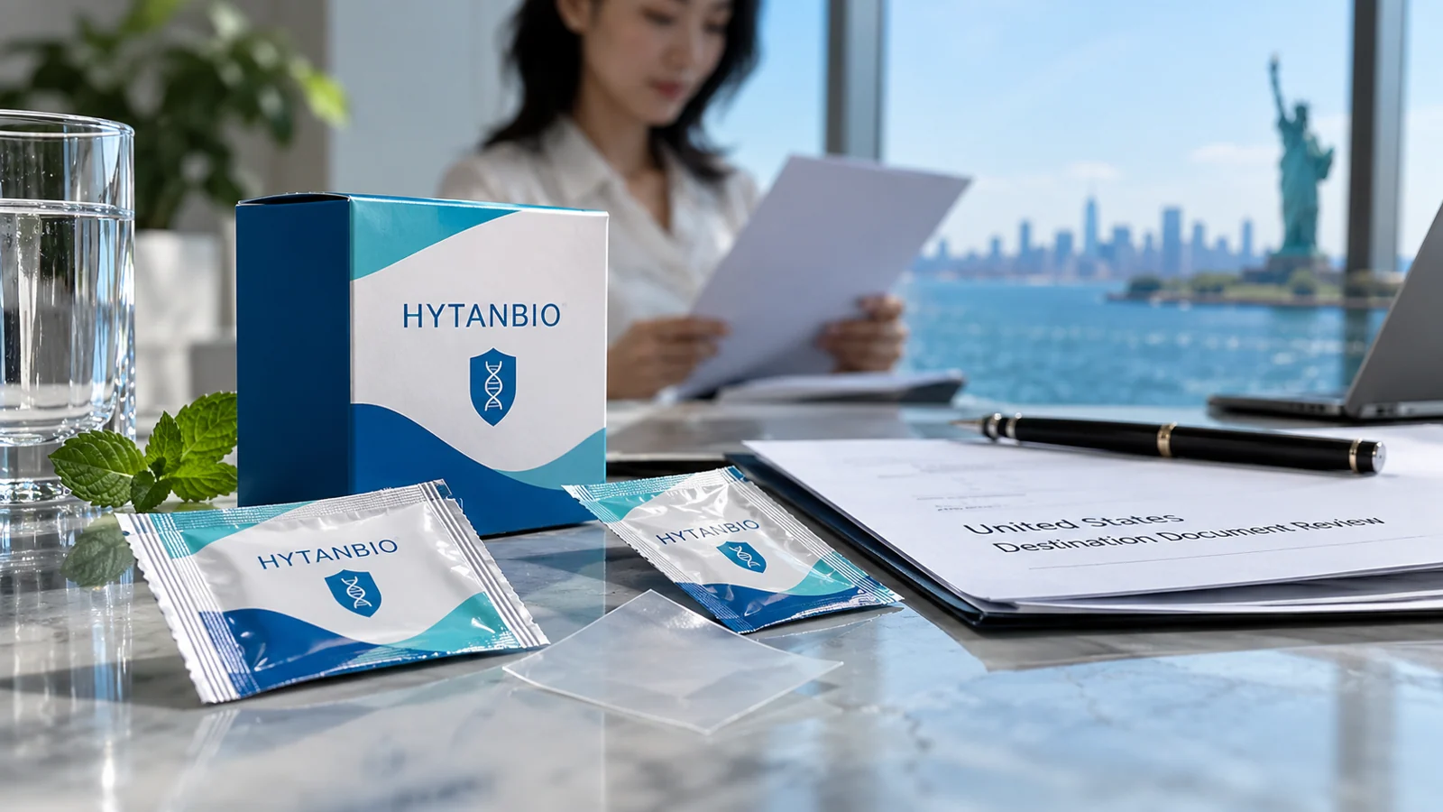 oral film packaging and United States destination document review: packaging view
